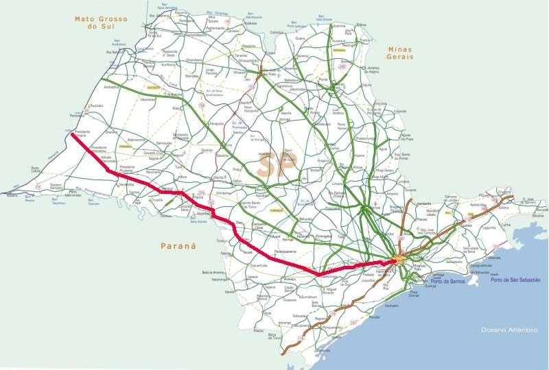 地図Raposo Tavares道-SP270