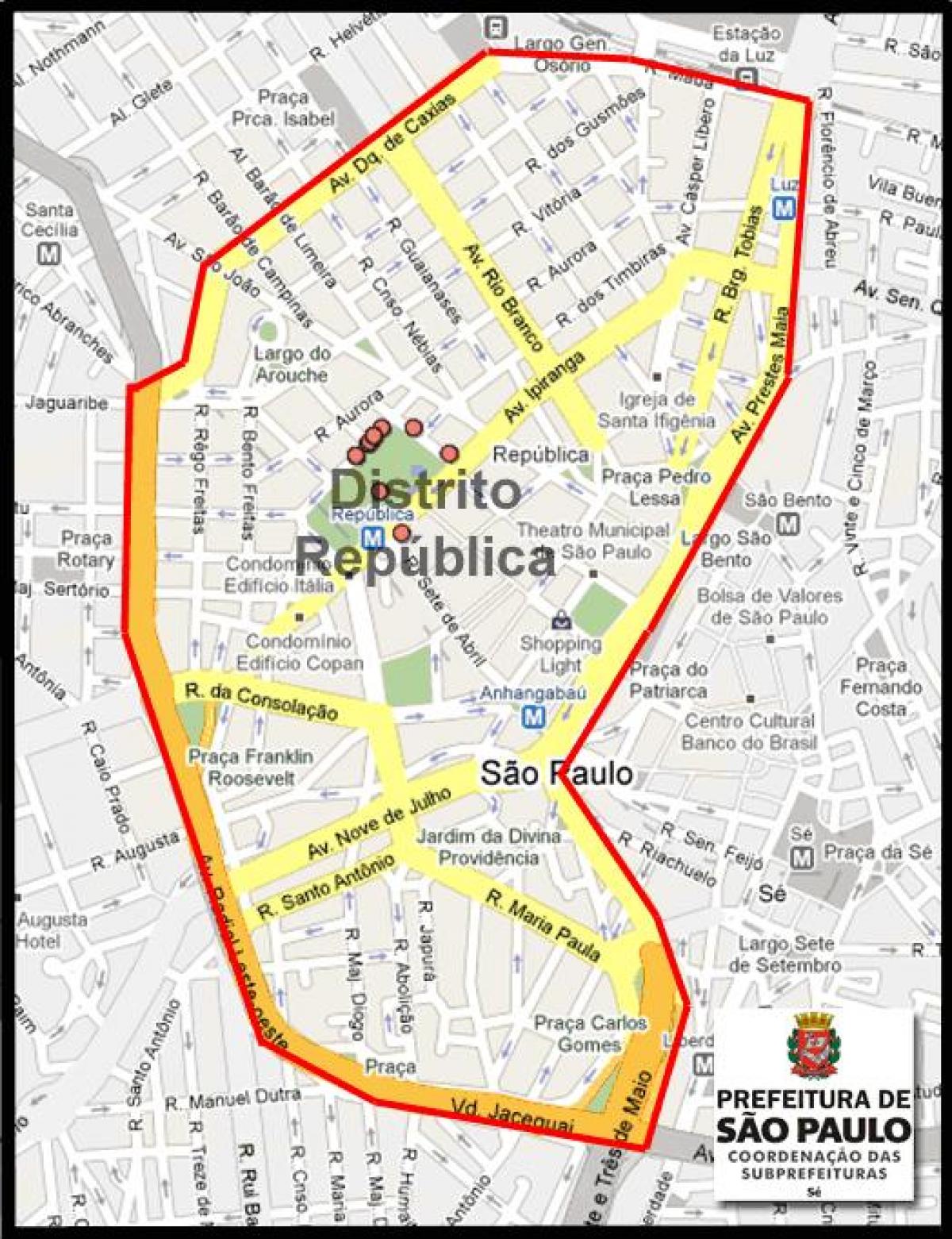 地図Repúblicaサンパウロ