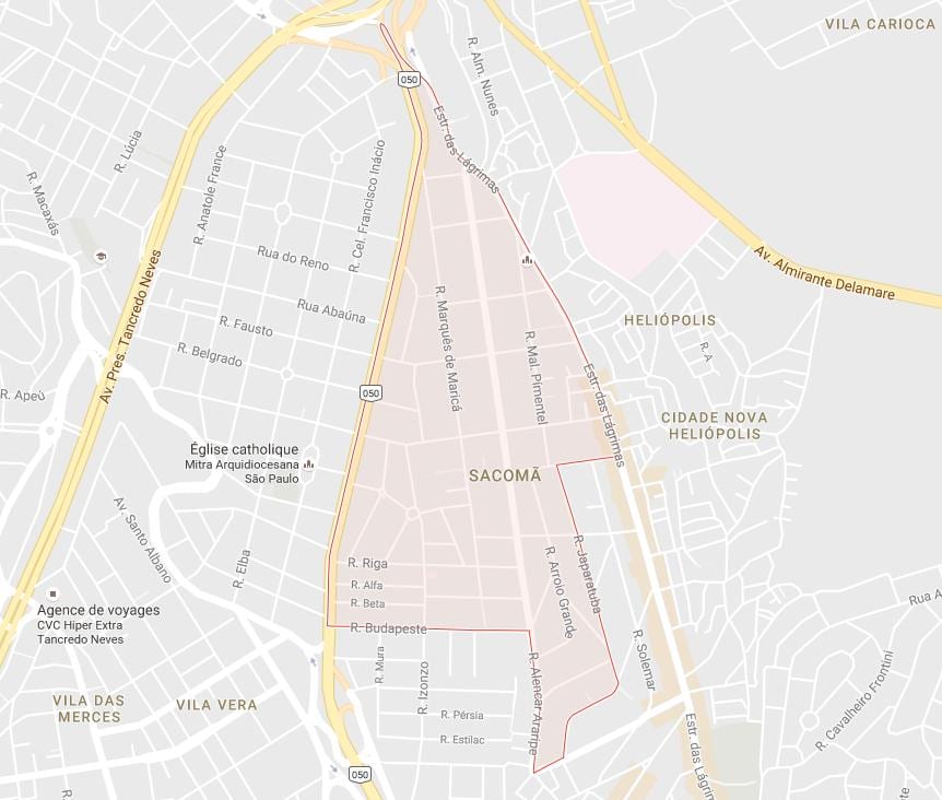 地図Sacomãサンパウロ