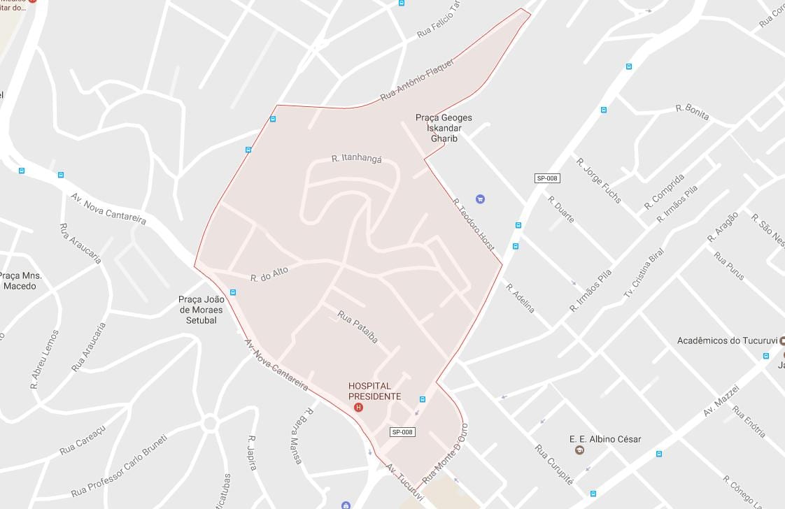 地図Tucuruviサンパウロ