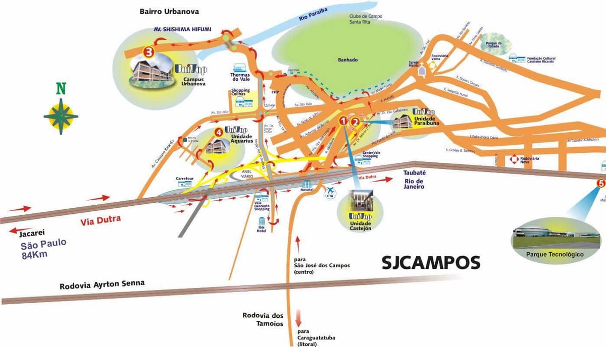 地図UNIVAPサンパウロ
