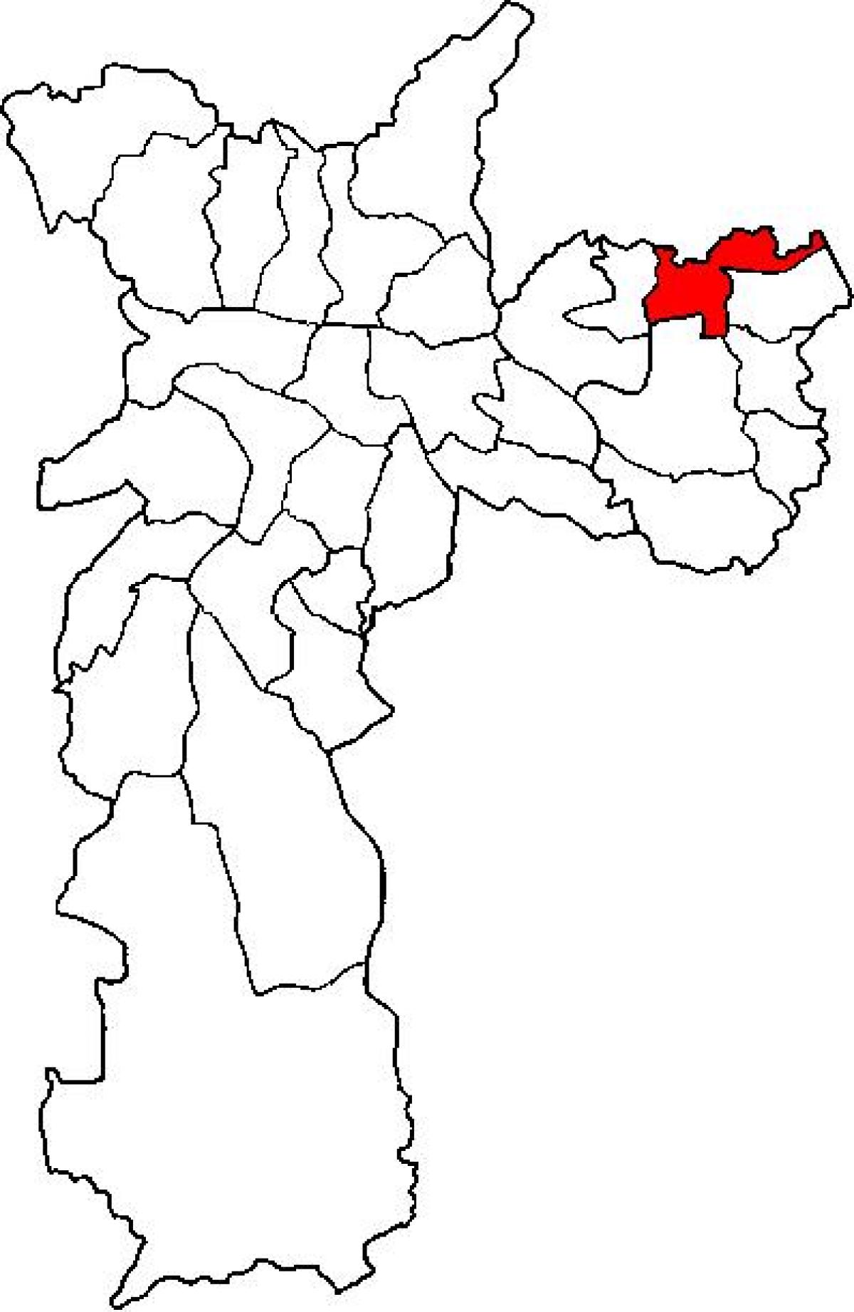 地図のサンミゲルパウリスタのサブ-県サンパウロ