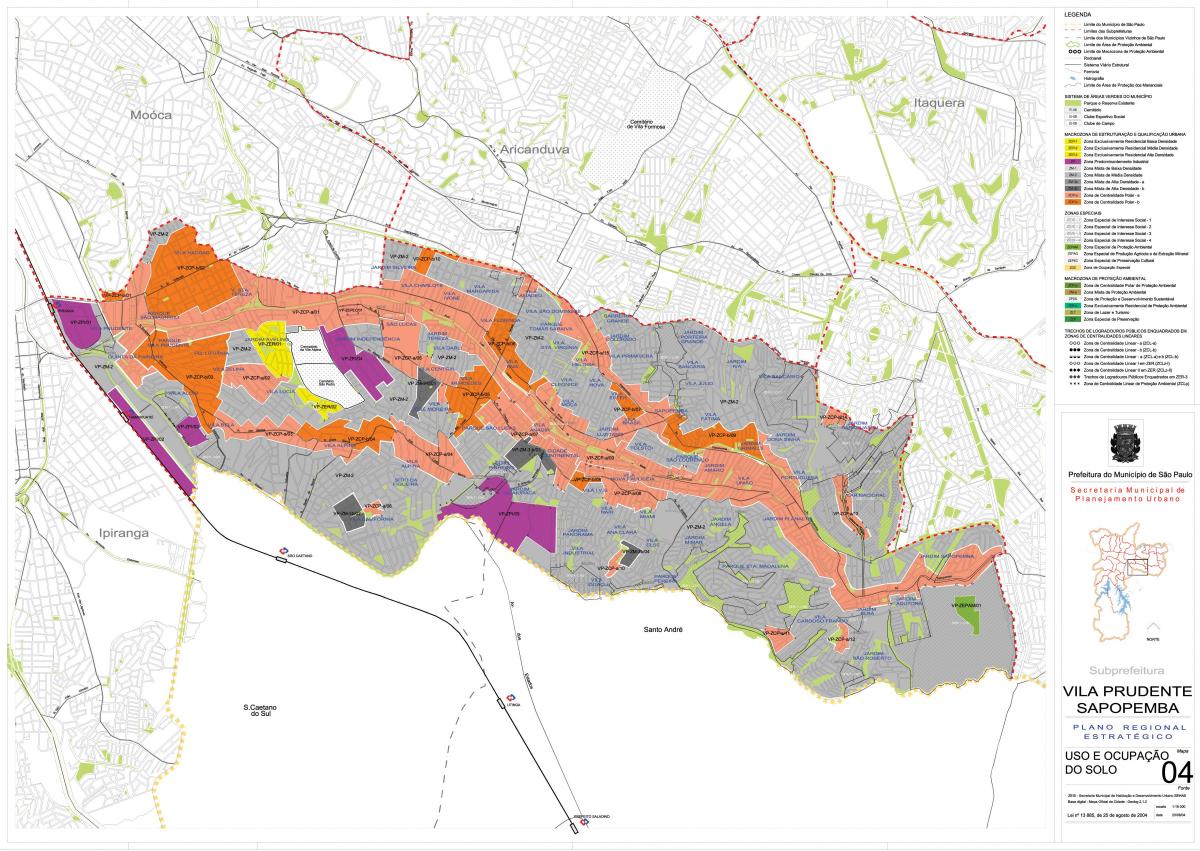地図のヴィラPrudenteサンパウロ-職業の土壌