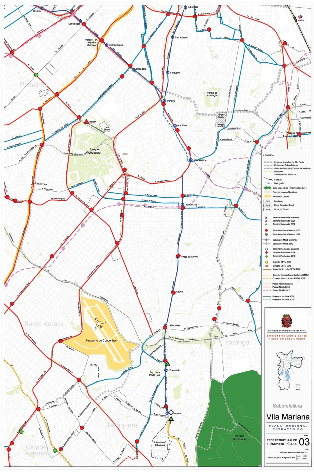 地図のヴィラマリアナサンパウロ-公共輸送