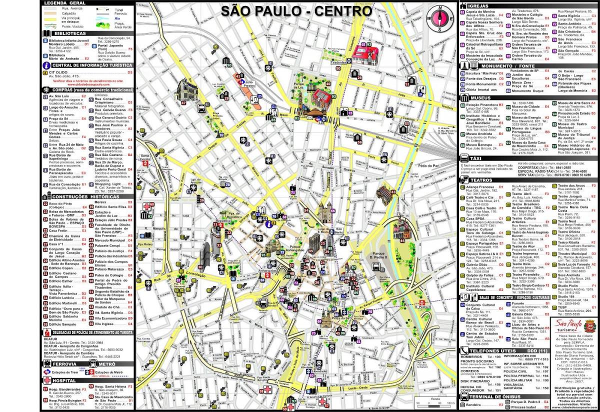 地図の繁華街サンパウロ
