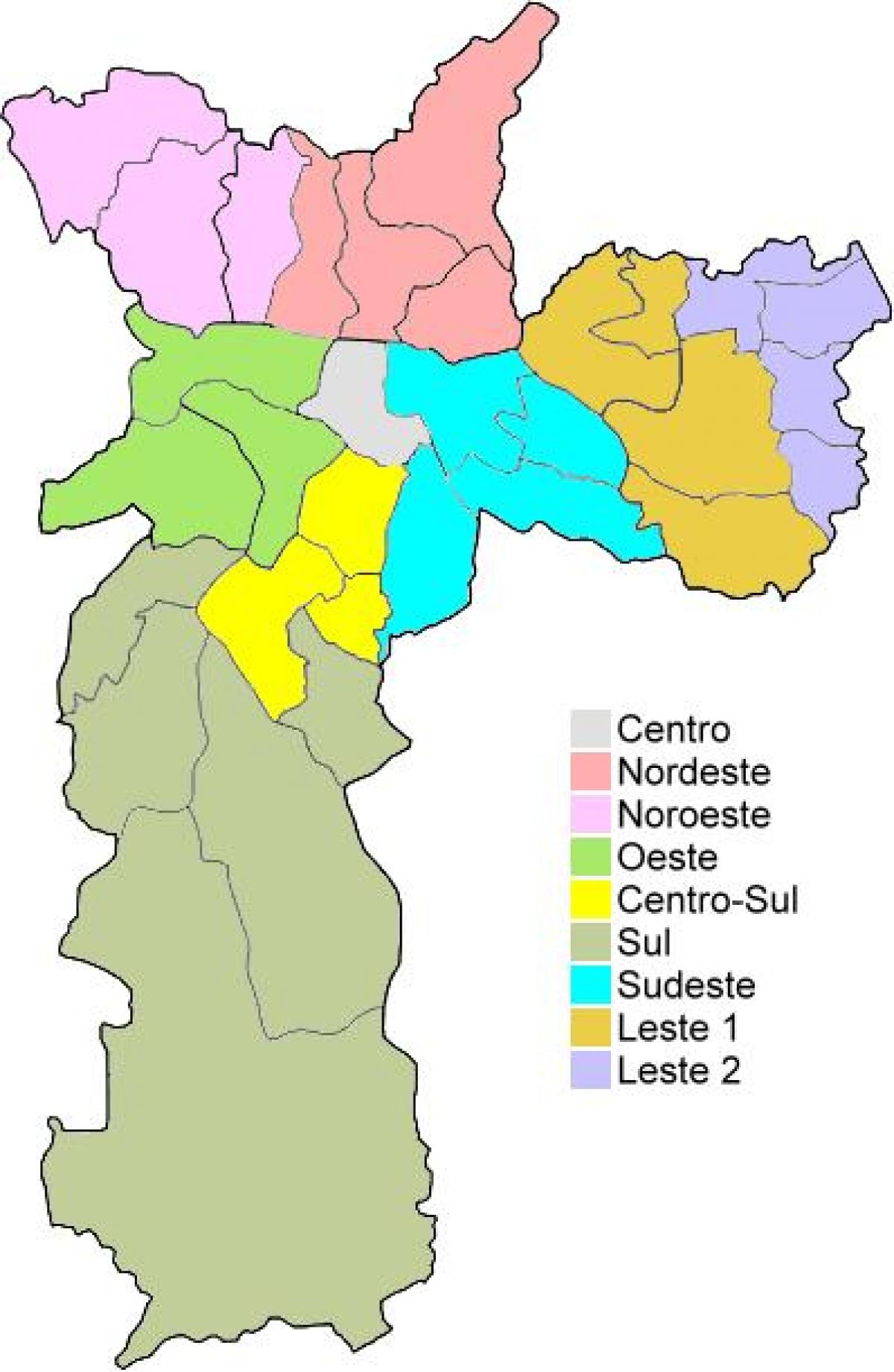 地図の行政地域サンパウロ