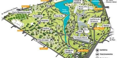 地図のイビラプエラ公園のサンパウロ