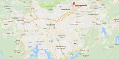 地図のグアルーリョス国際空港