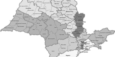 地図サンパウロの黒と白