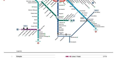 地図サンパウロCPTM輸送