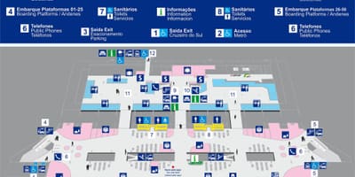 地図のバスターミナルTietê