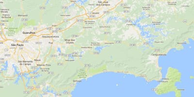 地図のビーチPerequê Açu