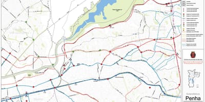 地図のペーニャ自然公園のサンパウロ市-公共輸送