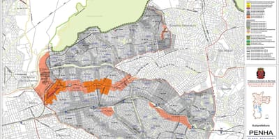 地図のペーニャ自然公園のサンパウロ市-職業の土壌