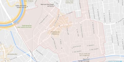 地図のペーニャ自然公園のサンパウロ市