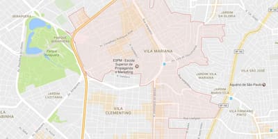 地図のヴィラマリアナサンパウロ