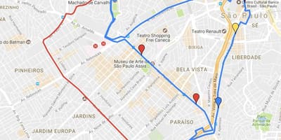 地図の円形ツーリスモサンパウロ-ライン