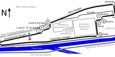 地図の回路のAnhembiサンパウロ