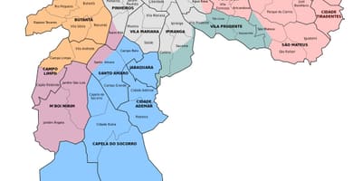 地図の行政区域のサンパウロ