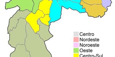 地図の行政地域サンパウロ