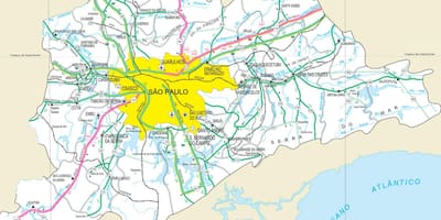 地図の道路近郊のサンパウロ