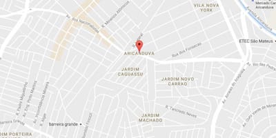 地図Aricanduvaサンパウロ