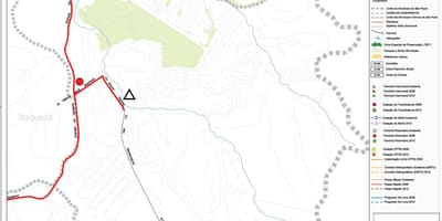 地図Cidade Tiradentesサンパウロ-公共輸送