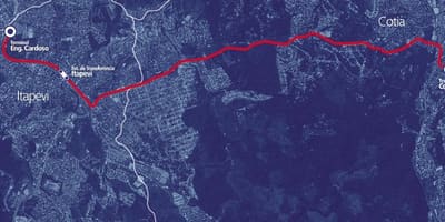 地図corredor BRTメトロポItapevi-Cotia