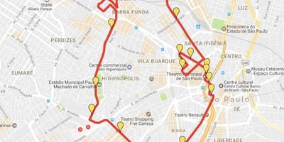 地図Corrida国際サンSilvestre