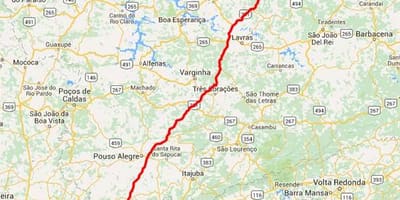 地図Fernão Dias道-BR381