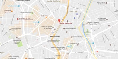 地図Palácio dos Correiosサンパウロ
