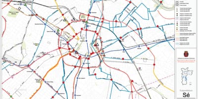 地図Séサンパウロ-公共輸送