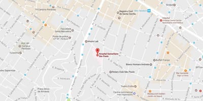 地図Samaritanoサンパウロ病院