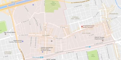 地図Tatuapéサンパウロ