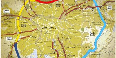 地図のサンパウロ州環状線