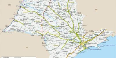 地図のサンパウロ州高速道路