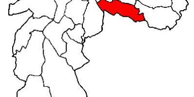 地図のヴィラPrudente副県サンパウロ